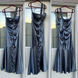 Y2K Colour Shifting Beaded Formal Gown with Asymmetrical Strap